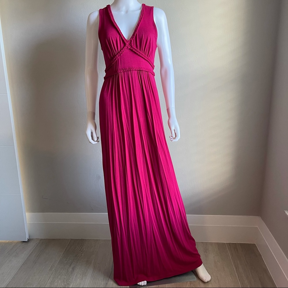 MAX STUDIO MAXI JERSEY DRESS SWIM COVERUP FUSHIA S